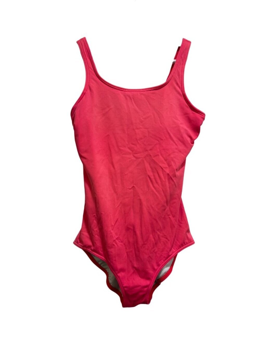 Lands End Red Coral Preppy Cottagecore One-Piece Swimsuit Sz 10